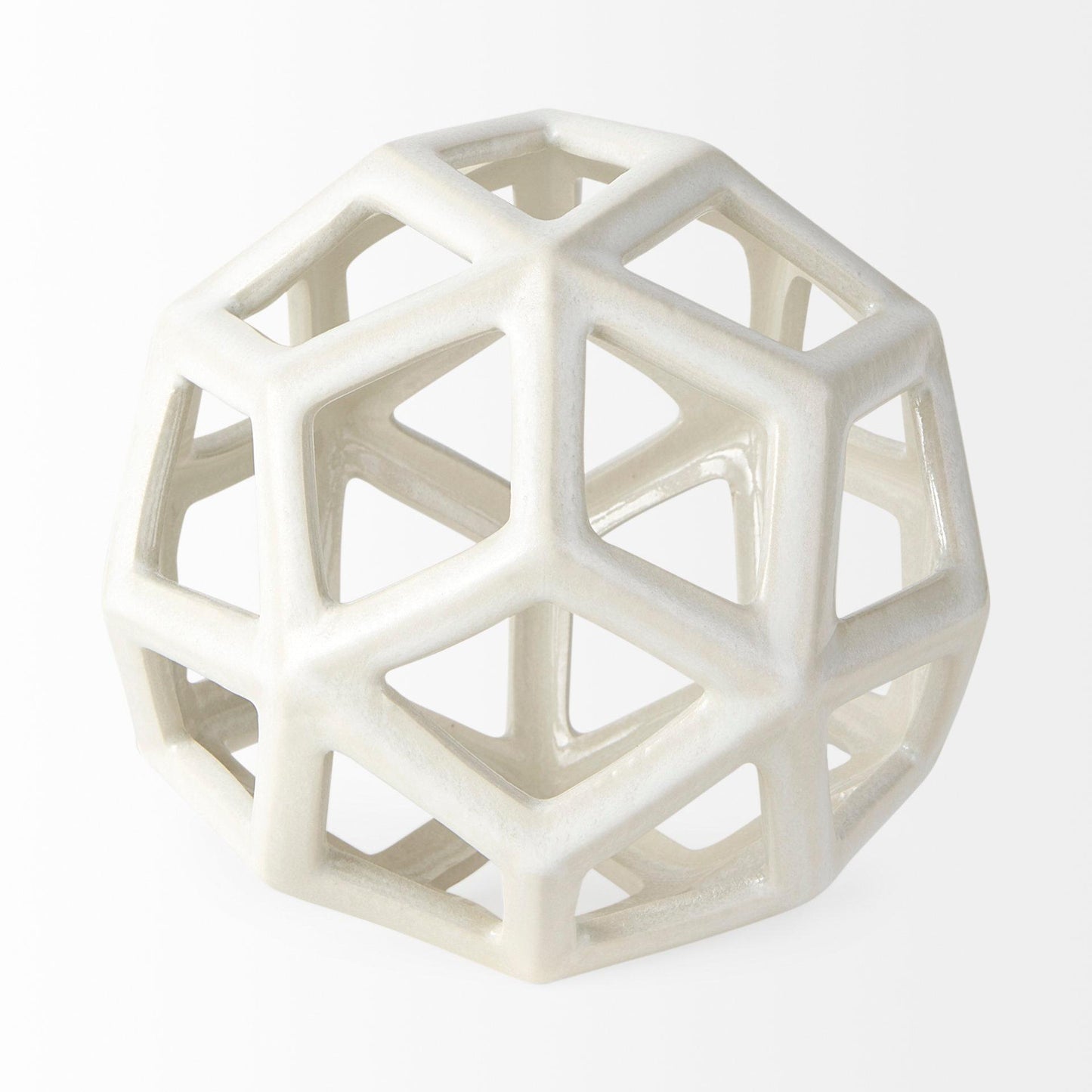 Geom 7.1L x 7.1W x 7.1H White Ceramic Geometric Object