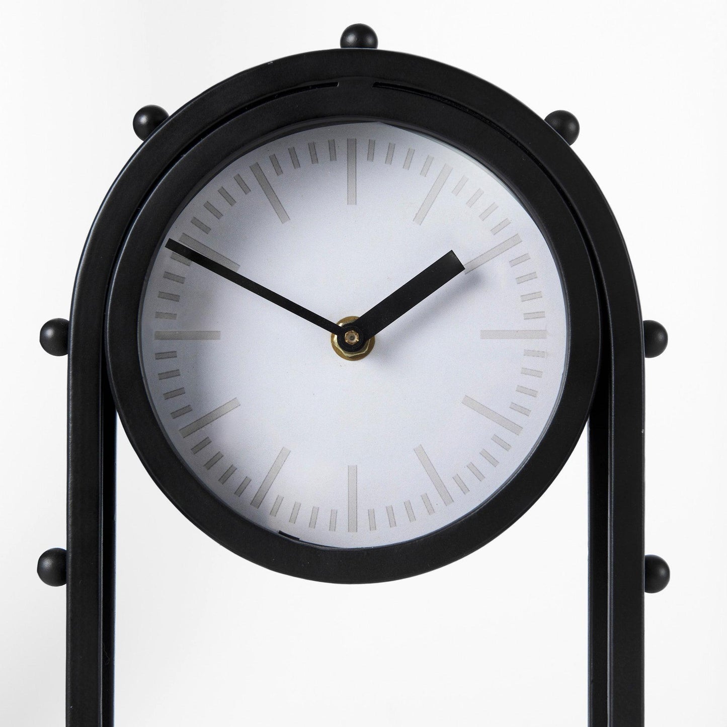 Marian 7.5L x 5.7W x 13.0H Black Studded Table Clock