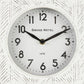 Karl 8.0L x 2.8W x 8.8H Rustic White Iron Rounded Square Table Clock