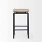 Givens 14.0L x 15.8W x 25.8H Natural Wood W/Black Metal Counter Stool