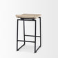 Givens 14.0L x 15.8W x 25.8H Natural Wood W/Black Metal Counter Stool