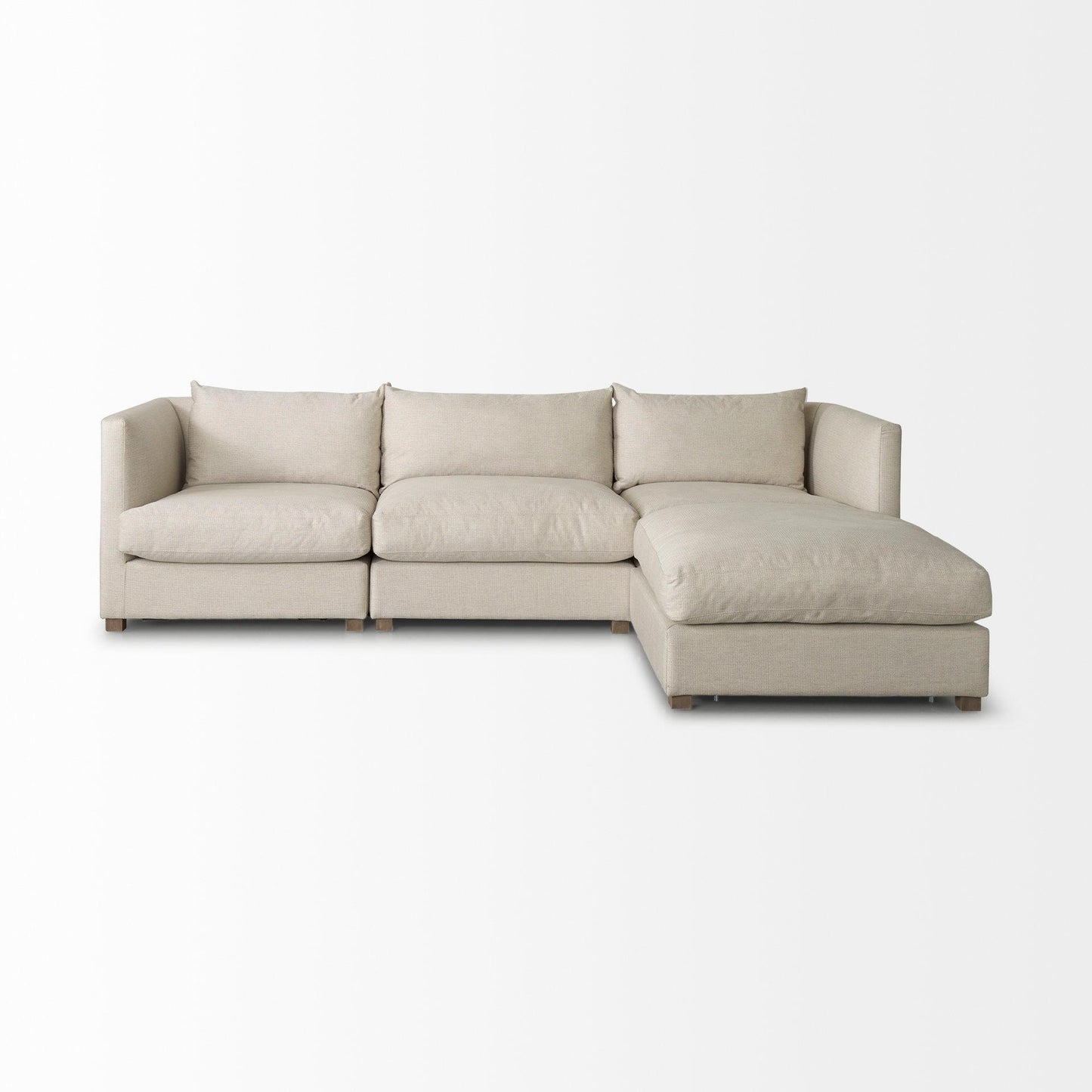 Valence 4 Piece (W/ 1 x Ottoman) Beige Modular Sofa Set