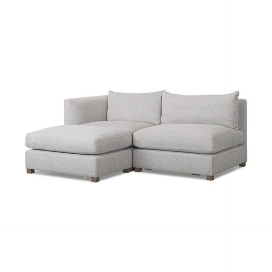 Valence 3 Piece (W/ 1 x Ottoman) Light Gray Modular Sofa Set