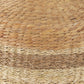 Maya 75L x 75W x 45H Light Brown W/Medium Brown Stripes Seagrass Round Coffee Table Pouf