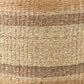 Maya 75L x 75W x 45H Light Brown W/Medium Brown Stripes Seagrass Round Coffee Table Pouf