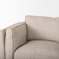 Brooks 90.2L x 34.8W x 33.5H Cream Fabric Three Seater Sofa W/ Medium Brown Wooden Legs