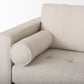Loretta 88.0L x 36.2W x 33.9H Cream Fabric Three Seater Sofa with Two Bolster Cushions