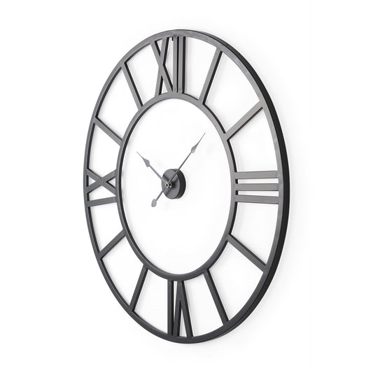 Stoke 42L x 2.0W x 42H Black Iron Round Wall Clock