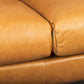 Lake Como 85.8L x 36.6W x 32.3H Tan Leather Three Seater Sofa