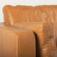 Elton 87.8L x 37.8W x 34.6H Tan Leather Sofa