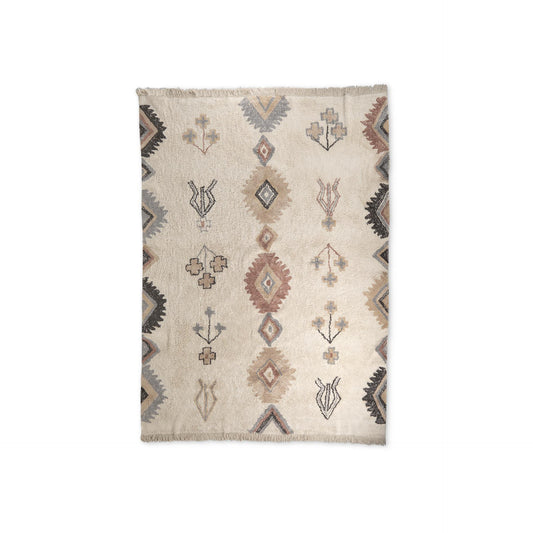 Carla 8x10 Earthy Neutrals Patterned Cotton Area Rug