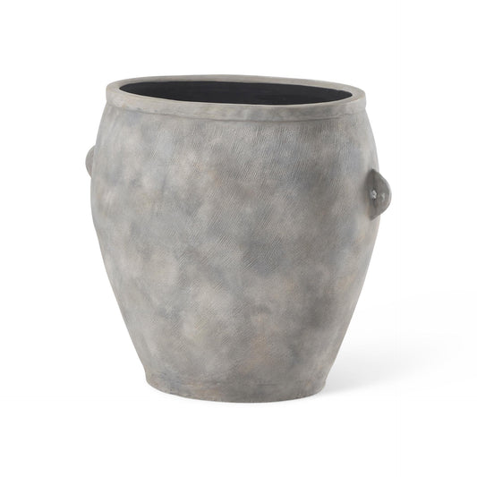 Zuma 27.2L x 18.1W x 24.4H Light Gray Ceramic Floor Vase