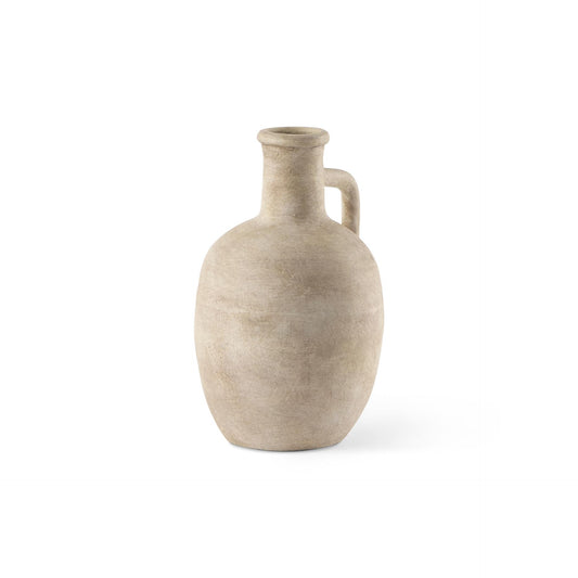Zenni 5.3L x 5.3W x 9.3H Warm Beige Ceramic Vase