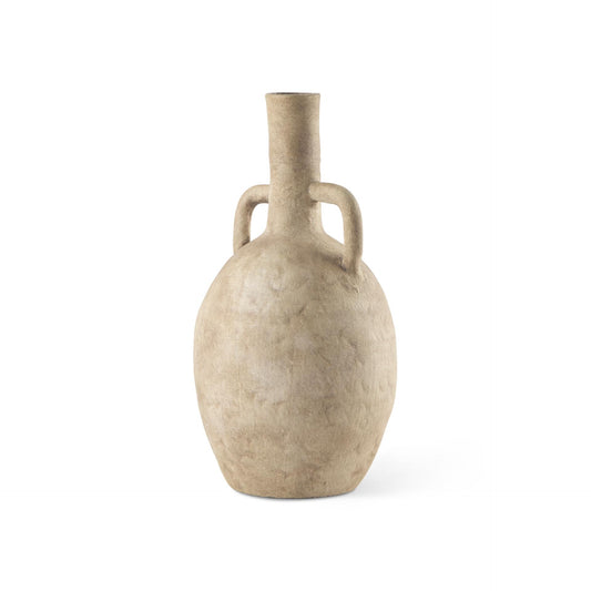 Zenni 6.1L x 6.1W x 12.0H Warm Beige Ceramic Vase
