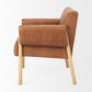 Ashton Brown Leather w/ Light Wood Accent Chair