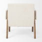 Ashton Cream Boucle Fabric w/ Brown Wood Accent Chair