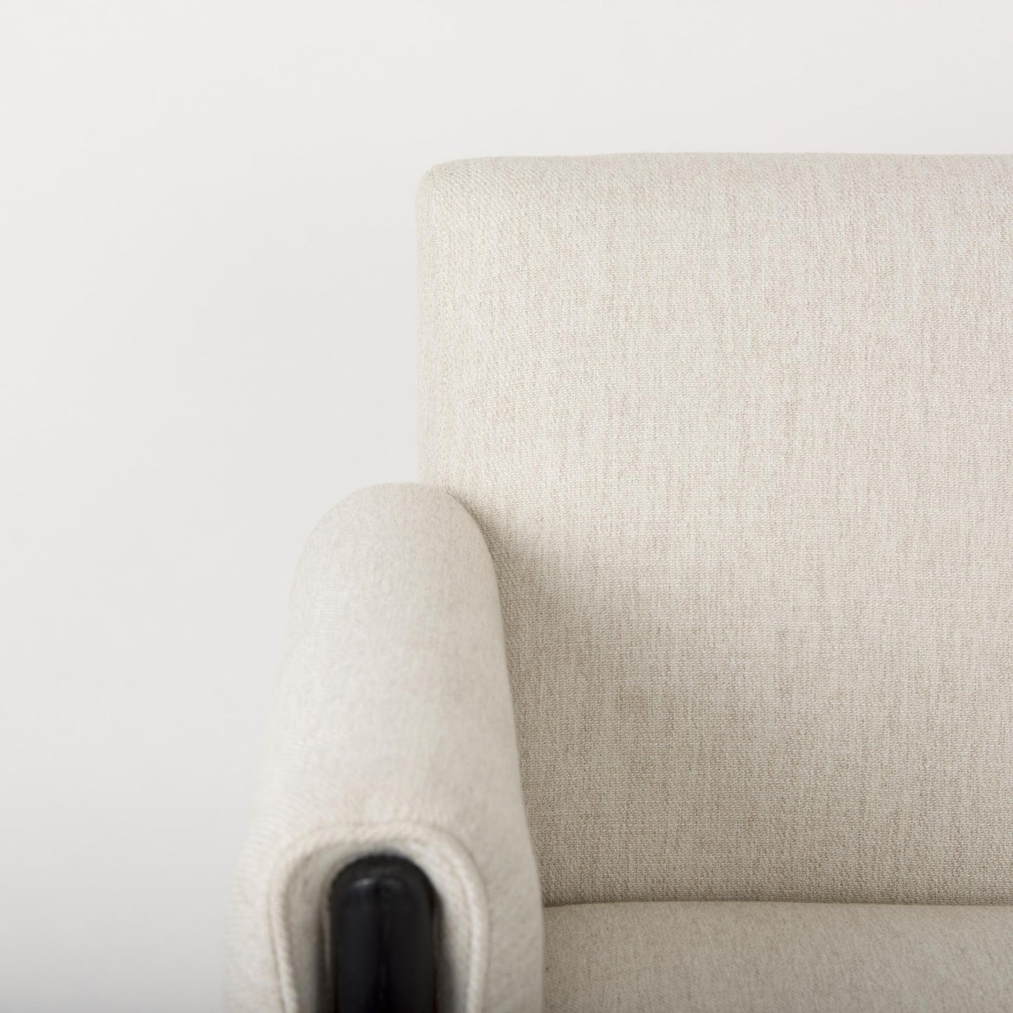 Ashton Beige Twill Fabric w/ Black Wood Accent Chair