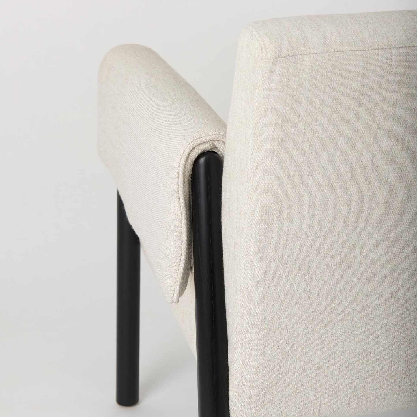 Ashton Beige Twill Fabric w/ Black Wood Accent Chair