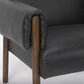 Ashton Black Faux Leather Fabric w/ Dark Brown Wood Accent Chair
