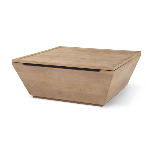 Wyatt 41.0L x 41.0W x 16.0H Brown Wood Angular Coffee Table