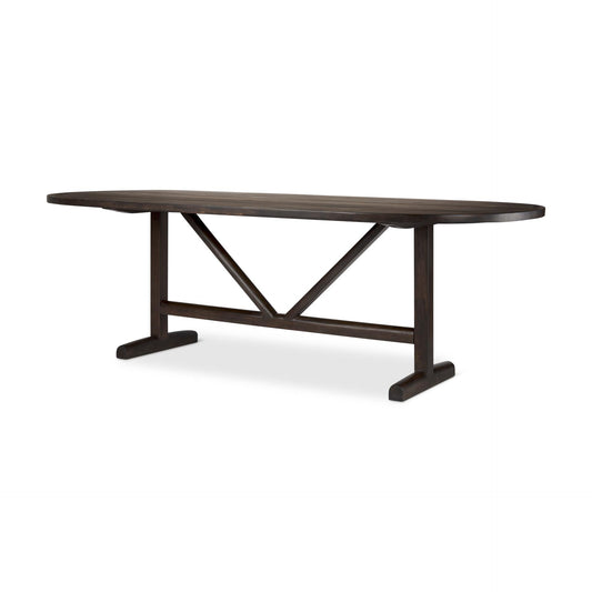Viktor 94"L Dark Brown Solid Wood Dining Table