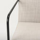Stamford Beige Upholstered Seat w/ Wood Back, Black Metal Frame Dining Chair w/ Arms
