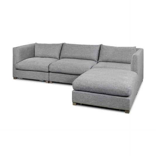 Valence 4 Piece (W/ 1 x Ottoman) Castlerock Gray Modular Sofa Set