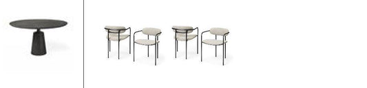 Maxwell Table - 4 Arm Chairs