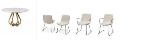 Laurent II Table - 2 Chairs & 2 Arm Chairs