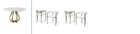 Laurent II Table - 4 Arm Chairs