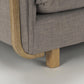Roy II Flint Gray Upholstered and Brown Wood Frame Arm Chair