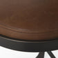 Tyson 17L x 18W x 28H Brown Leather W/ Metal Frame Counter Stool