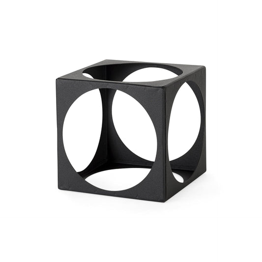 Trifolia 4.9L x 4.9W x 4.9H Matte Black Metal Small Square Decorative Object