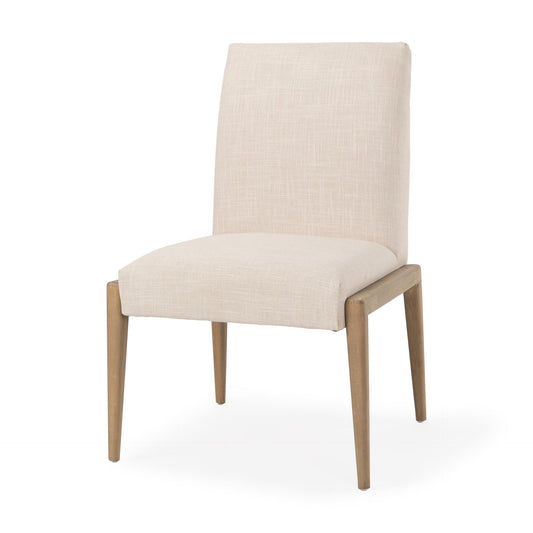 Palisades Cream Upholstery w/ Solid Wood Armed Dining Chair