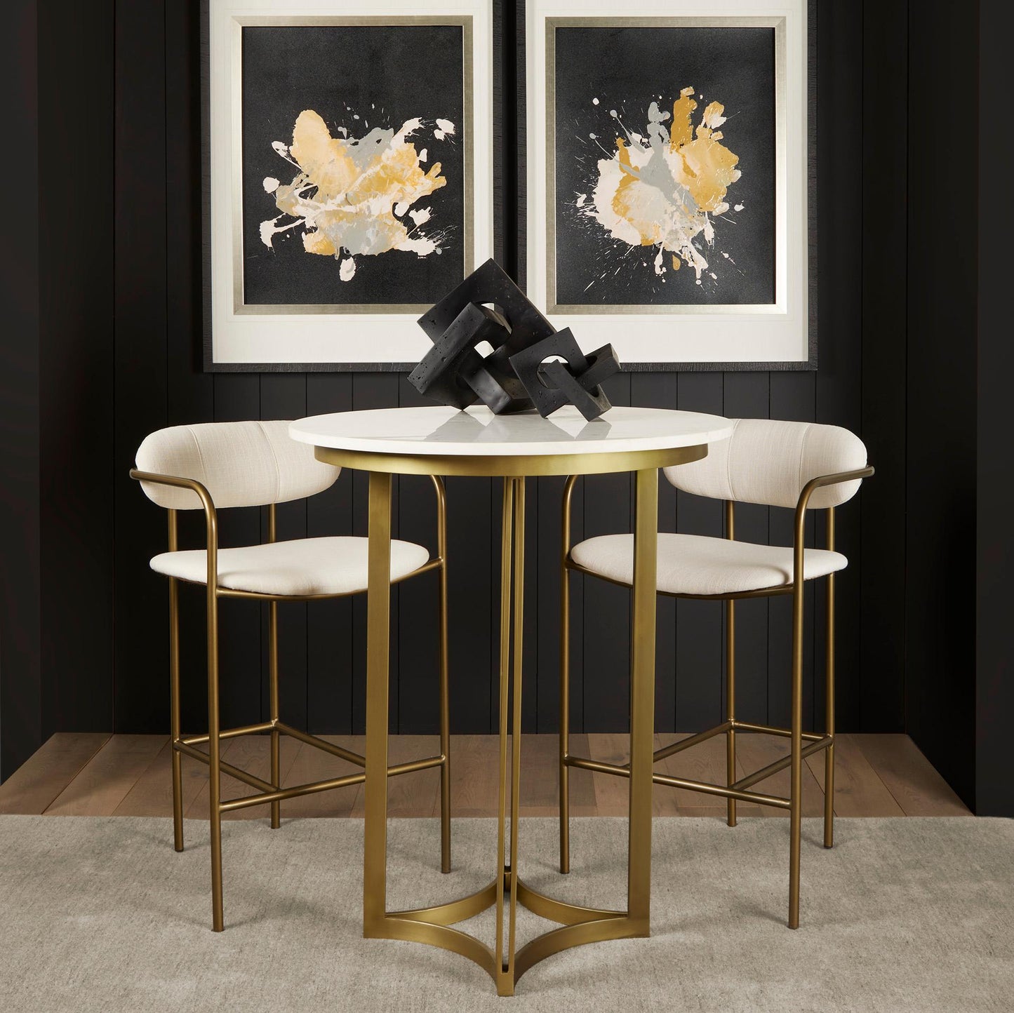 Tanner Marble & Gold Metal Bistro Table