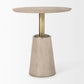 Maxwell 32" Round Light Wood Tabletop & Base w/ Gold Metal Accent Pedestal Bistro Table