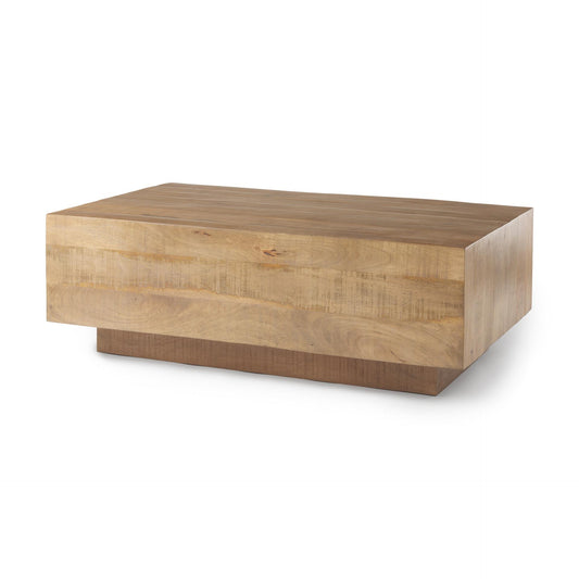 Hayden Light Brown Wood Rectangular Coffee Table
