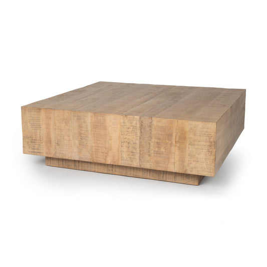 Hayden Light Brown Wood Square Coffee Table