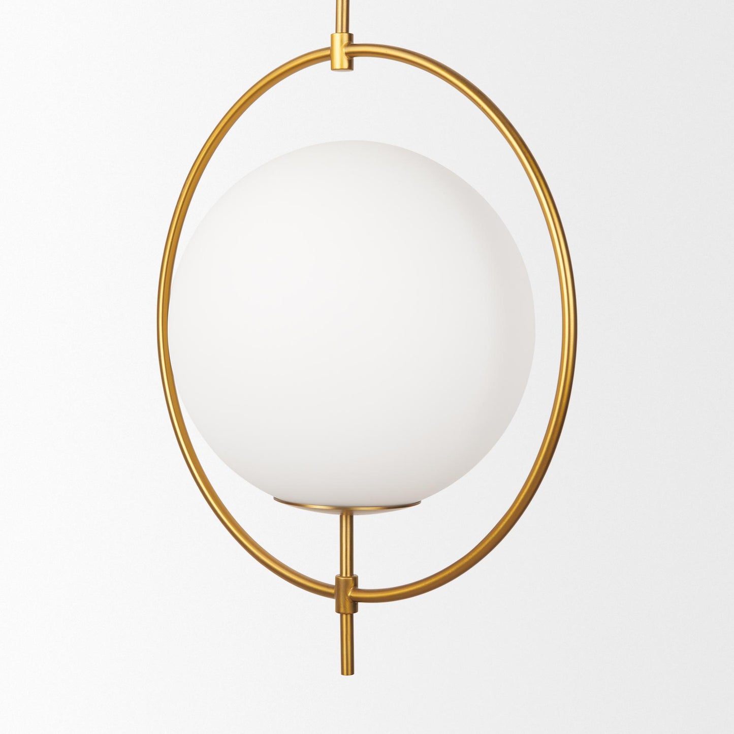Farrah Frosted Glass Globe w/ Gold Metal Pendant Light