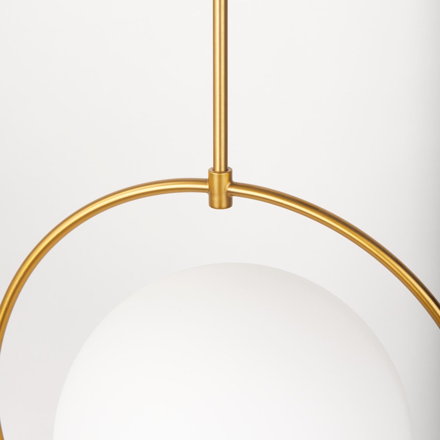 Farrah Frosted Glass Globe w/ Gold Metal Pendant Light