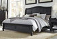 Oxford Non Storage Cal King Sleigh Bed (Rubbed Black)