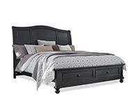 Oxford Non Storage Queen Sleigh Bed (Rubbed Black)