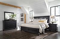 Oxford Non Storage Cal King Panel Bed (Rubbed Black)