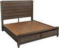 Easton Storage Cal King Panel Bed (Burnt Umber)