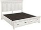 Caraway Storage Cal King Panel Bed (Aged Ivory)