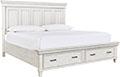 Caraway Storage King Panel Bed (Aged Ivory)