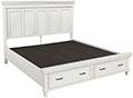 Caraway Storage King Panel Bed (Aged Ivory)