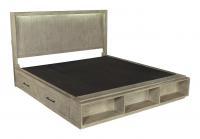 Platinum Storage Cal King Bookcase Bed (Gray Linen)