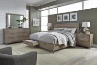 Trellis Non Storage King Panel Bed (Desert Brown)