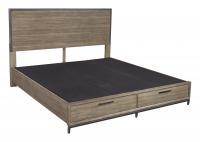 Trellis Storage King Panel Bed (Desert Brown)